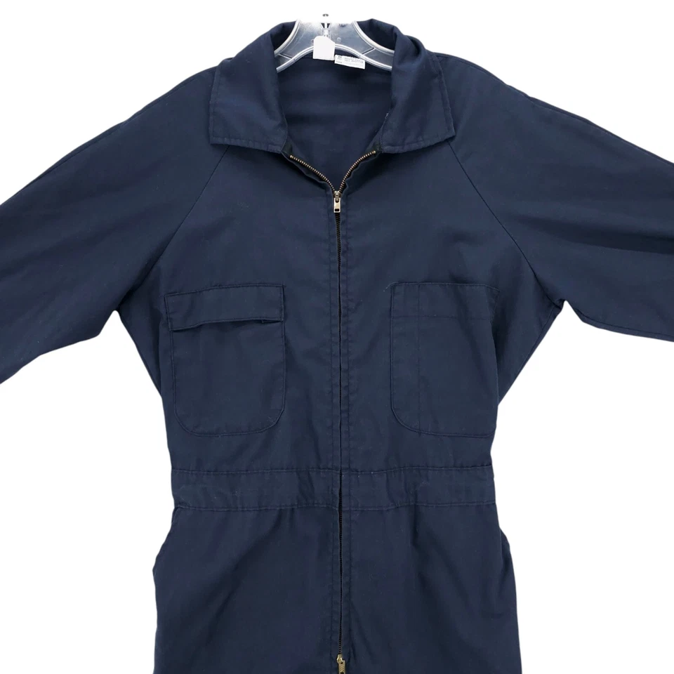 Mono de sarga vintage MARDAC azul oscuro HECHO en EE. UU. Dacron polialgodón MEDIANO Foto 2 de 4