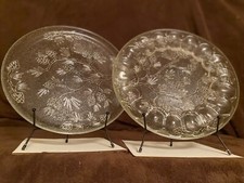 Tiara Clear Ponderosa Pine Deviled Egg Platter & Serving Platter