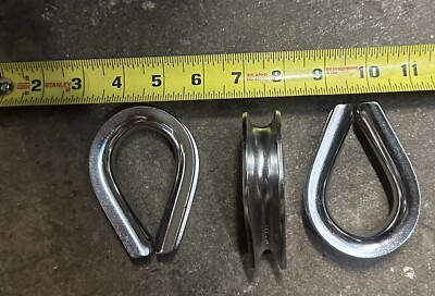 Stainless Steel Wire Rope Thimbles 1/2'' Diameter Cable (Qty 2) 304 SS HEAVY DUTY