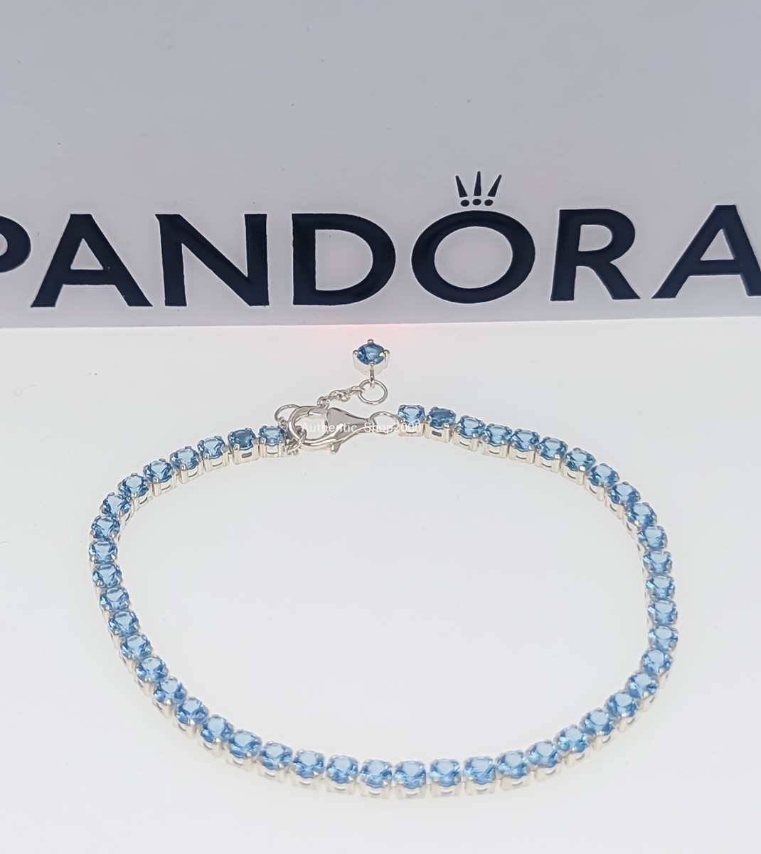 New 100% Authentic PANDORA 925 Ale Sparkling Lite Blue Tennis