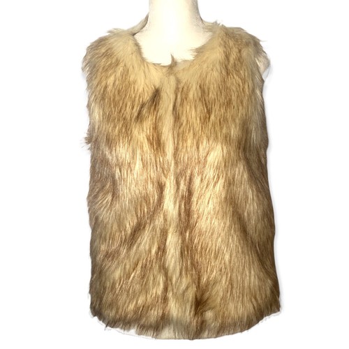 Gianni Bini GB Faux Fur Vest Beige 