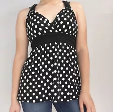 Beautiful Candie's Polka Dot Sweetheart Blouse Size XS NWT