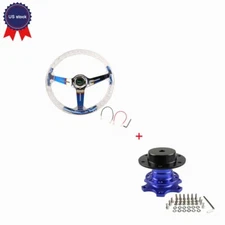 Racing Acrylic Steering Wheel with Quick Release Neo Chrome Aluminum 14" 350mm