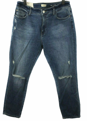 Warp Weft Womens Jeans 31 Los Angeles LAX Slim Ankle Crop Distressed Abbot Wash