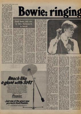 David Bowie : ringing the ch-ch-changes Interview/article 1976 