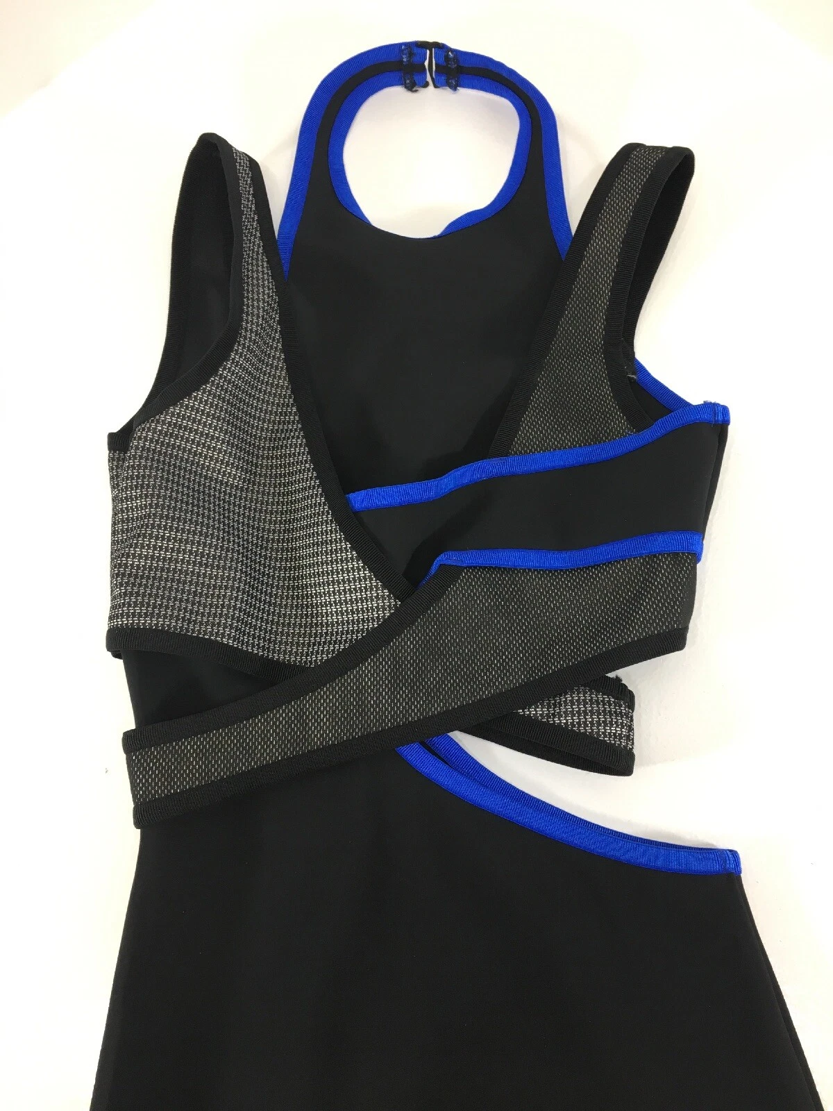 Abito midi donna Alexander Wang collo alto con lato tagliato nero blu 2 P O @