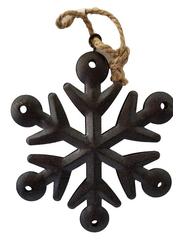 Rustic Metal Snowflake Christmas Ornaments, Heavy Metal,Set Of 6