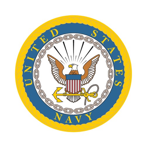 USN United States Navy Circular Metal Wall Sign - Picture 1 of 2