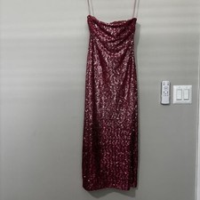 LoveShackFancy Stasia Sequined Ombré Midi Dress Pink Size 6