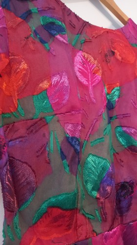 Vintage 'Yvonne' 80s Party DRESS Size 8 10 Glam Rock VGC Prom Open Back Bright - Picture 8 of 15