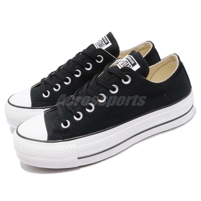 Converse Chuck Taylor All Star Lift OX Platform Black White Women Shoes 560250C