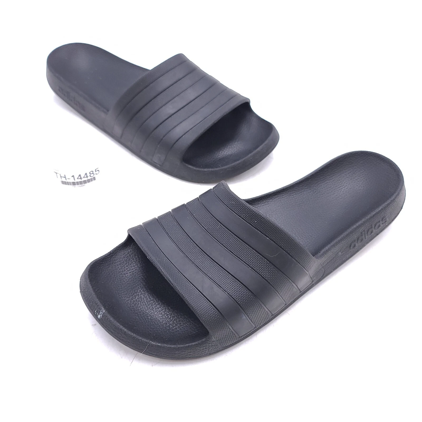 Adidas Aqua Unisex Slides M10 W11 Core tutto nero comodo casual sandalo slip on