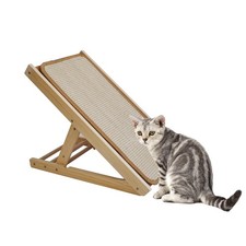 Tilted Angled Cat Scratcher Ramp with Replaceable Natural Sisal Mat,Incline W...