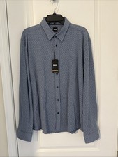 NWT Men  s Hugo Boss Jersey Button Down Slim Fit Shirt XL