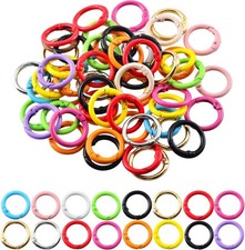 Carabiner Clip 48Pcs Metal Colored Key Ring Clip Circle Keychain Rings Bulk