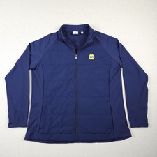 FootJoy Full Zip Hybrid Jacket Women's XL Navy Blue Napa Logo