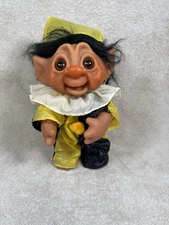 Vintage 1977 Thomas Dam 9 inch Troll 604 Clown with Black Hair