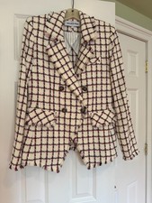 Veronica Beard Taja Tweed Dickey Jacket Size 6 Double Breasted Cotton Blend
