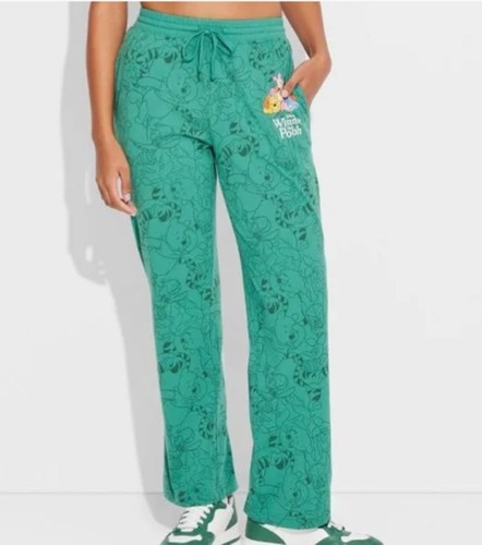 Womens Winnie The Pooh And Friends Cozy Graphic Pants Green XL