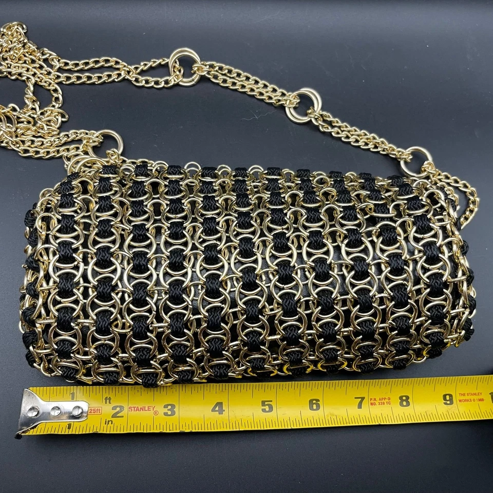 Vintage Walborg Paco Rabanne Gold Tone Chain Link Mod Bag Purse - Image 3 of 4