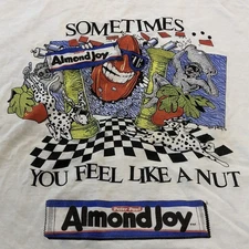 Vintage Almond Joy Candy XL Shirt Screen Stars Best Single Stitch White 90s 1991
