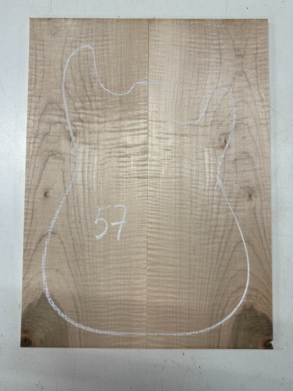 Flame Hard Maple Guitar Drop Top 21" x 7-3/4" x 3/8" Luthier Tonewood #57