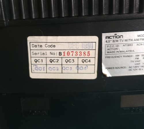 Radio-réveil LCD vintage 1991 Action Sport A Vision TV AM/FM ACN-3850 - Photo 14/22