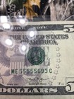 2013  $5 Dollar Bill, 98.1 on  Fancy Serial Number Scale, 55555693 — photo 3