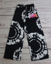 Justice Sports Black White Tie Dye Wide Leg Pullon Sweatpants Girls Medium 10 