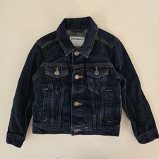 Old Navy Denim Jacket Kids XS 5 Dark Blue Trucker Jean Coat Classic Outerwear