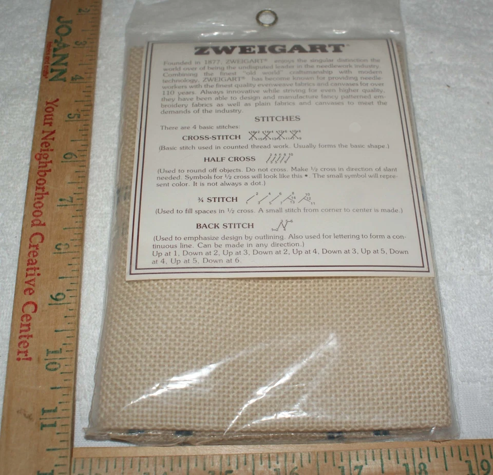 Zweigart Harthside Cross Stitch Fabric 14 Count 16 x 16 Fast Shipping Vintage - Image 2 of 2