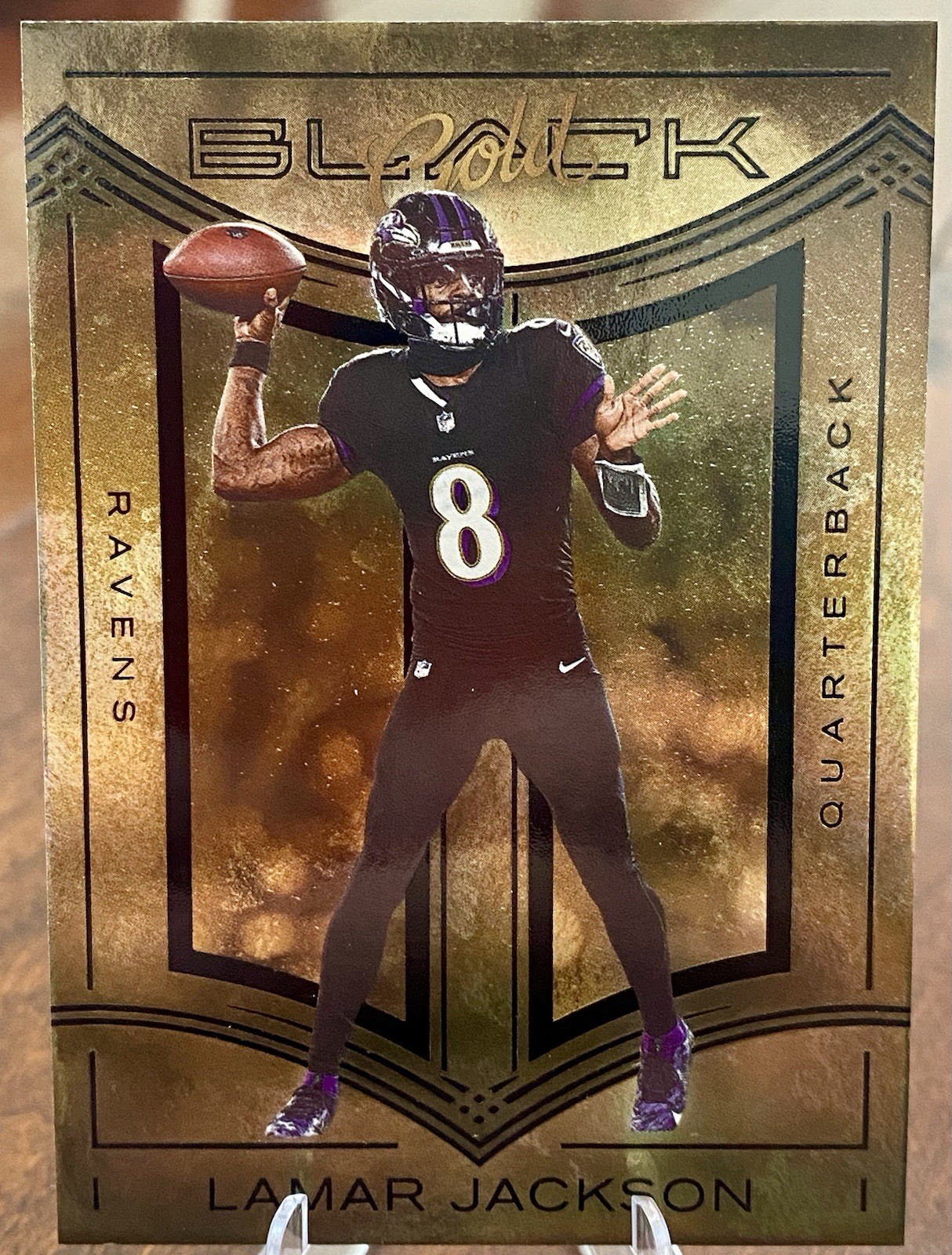 2025 Lamar Jackson Panini Black - Black Gold #3 SSP Baltimore Ravens