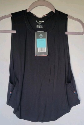 4 Fourlaps Womens Tank Top Shirt Blue 37.5 Reflective Anti Microbial New S 4146
