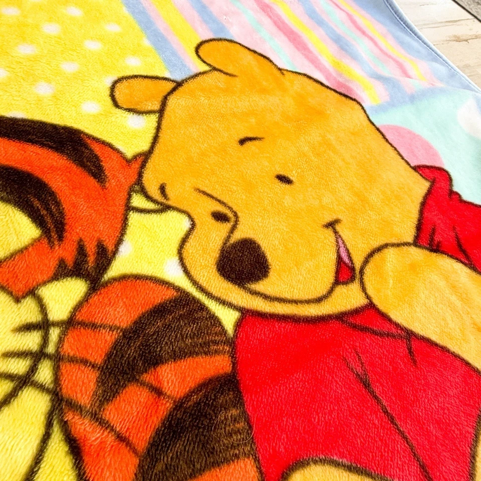 Manta de felpa polar pastel Winnie the Pooh vintage años 90 tigger lechlet Foto 3 de 4