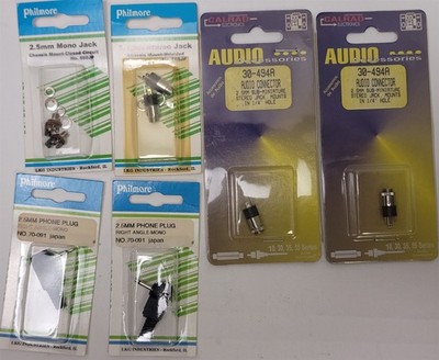 Mix Lot Philmore / Calrad 2.5mm Mono & stereo Jack + Mono Phone Plugs - New OS