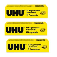 (3) UHU Glue All Purpose Adhesive Tube Crystal Clear All Materials Repair - 35ML