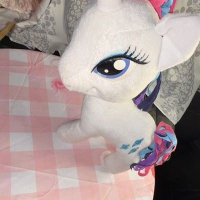 My Little Pony Rarity Unicorn Plush Stuffed Toy, White with Multicolor Mane, 13''