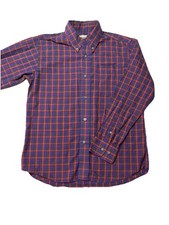 Wrangler Riata BOYS Large Shirt Long Sleeve Red Purple Black Plaid Western