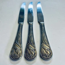 Cambridge Silversmiths Bass Fish Stainless Flatware Dinner Knives