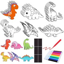 30 Pcs Dinosaur Painting Crafts Kit for Kids Magnets Color Your Own Dinosaur ...