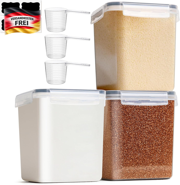 KüChenaufbewahrung Vorratsdose Luftdicht FüR Mehl Reis MüSli 3Er Set-image