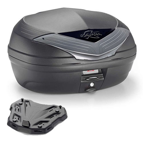 Kappa Bauletto K466NT Monolock Schwarz 46LT + Honda Super Cub C 125 Platte-image