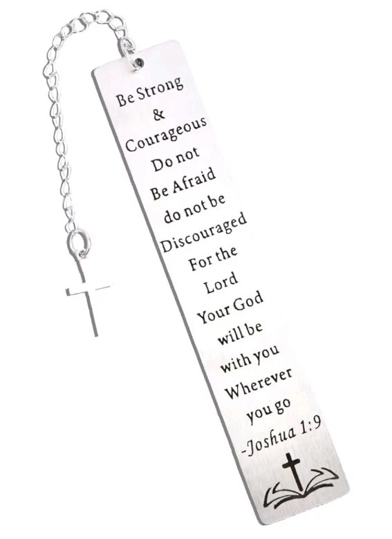 Christian Bookmarks, Metal Inspirational Bible Bookmark Be Strong & Courageous