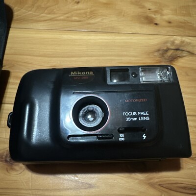 vintage Mikona MV-989 Camera Film 35mm Lens Focus Free Motorized