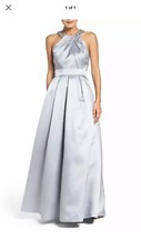 New With Tags Eliza J Beaded Dress Gown Size 6 Silver Gray Gala Cruise Prom