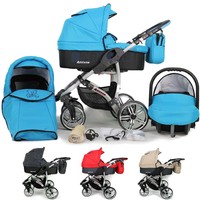 Baby Travel System - Swivel Wheels Pram Pushchair - Free Car Seat 3in1 Buggy Baby Travel System - Swivel Wheels Pram Pushchair - Free Car Seat 3in1 Buggy