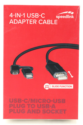 @ Speedlink 4in1 USB C Micro USB Adapter Kabel 1m Handy Tablet Notebook 544