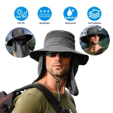 Bucket Hat Cap Fishing Brim Wide Visor Sun Summer Outdoor UV Protection Men Hot