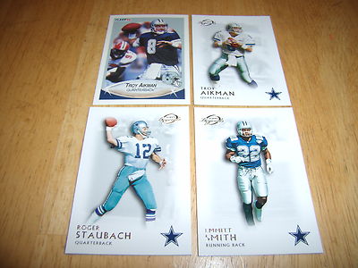 (4) DALLAS COWBOYS FOOTBALL CARD LOT-E. SMITH, (2) TROY AIKMAN, & ROGER STAUBACH