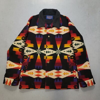 Vtg PENDLETON HIGH GRADE Western Southwestern Indian Blanket Coat